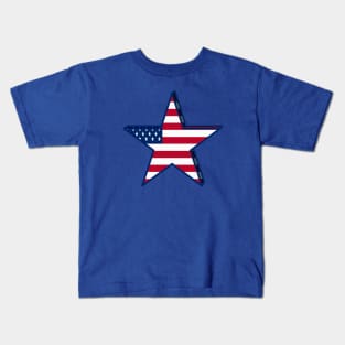 1980s USA girly American Flag star red white blue patriotic Kids T-Shirt